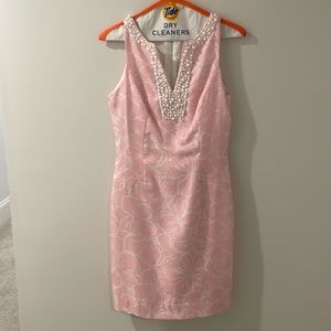 Lilly Pulitzer Beaded Pink & White Dress